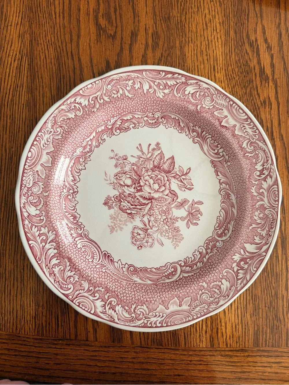 Spode Pink Floral Transferware Dinner Plate